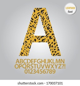 Leopard Skin Alphabet and Digit Vector