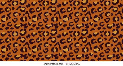 Leopard skin. Animal print. Texture with foil effect. Ikat geometric folklore ornament. Vector seamless pattern. Tribal ethnic texture.