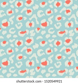 Leopard skin. Animal print. Texture with foil effect. Ikat geometric folklore ornament. Vector seamless pattern. Tribal ethnic texture.