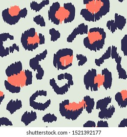 Leopard skin. Animal print. Texture with foil effect. Ikat geometric folklore ornament. Vector seamless pattern. Tribal ethnic texture.