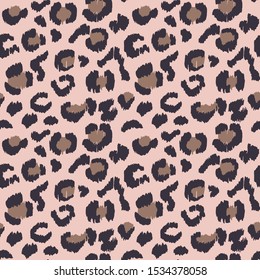 Leopard skin. Animal print. Texture with foil effect. Ikat geometric folklore ornament. Vector seamless pattern. Tribal ethnic texture.