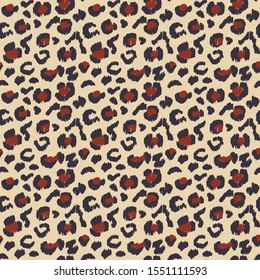 Leopard skin. Animal print. Texture with foil effect. Ikat geometric folklore ornament. Vector seamless pattern. Tribal ethnic texture.