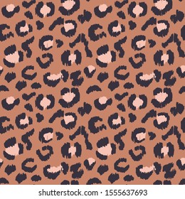 Leopard skin. Animal print. Texture with foil effect. Ikat geometric folklore ornament. Vector seamless pattern. Tribal ethnic texture.