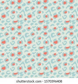 Leopard skin. Animal print. Texture with foil effect. Ikat geometric folklore ornament. Vector seamless pattern. Tribal ethnic texture.