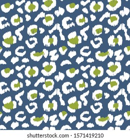 Leopard skin. Animal print. Texture with foil effect. Ikat geometric folklore ornament. Vector seamless pattern. Tribal ethnic texture.