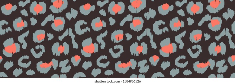 Leopard skin. Animal print. Texture with foil effect. Ikat geometric folklore ornament. Vector seamless pattern. Tribal ethnic texture.