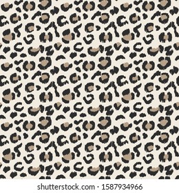 Leopard skin. Animal print. Texture with foil effect. Ikat geometric folklore ornament. Vector seamless pattern. Tribal ethnic texture.