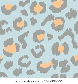 Leopard skin. Animal print. Texture with foil effect. Ikat geometric folklore ornament. Vector seamless pattern. Tribal ethnic texture.