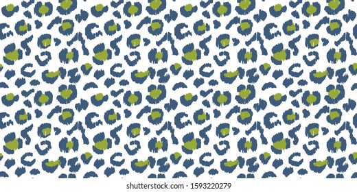 Leopard skin. Animal print. Texture with foil effect. Ikat geometric folklore ornament. Vector seamless pattern. Tribal ethnic texture.