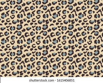 Leopard skin. Animal print. Texture with foil effect. Ikat geometric folklore ornament. Vector seamless pattern. Tribal ethnic texture.