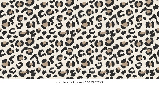 Leopard skin. Animal print. Texture with foil effect. Ikat geometric folklore ornament. Vector seamless pattern. Tribal ethnic texture.