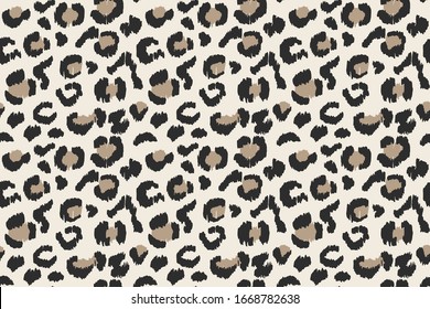 Leopard skin. Animal print. Texture with foil effect. Ikat geometric folklore ornament. Vector seamless pattern. Tribal ethnic texture.