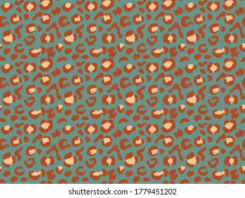Leopard skin. Animal print. Texture with foil effect. Ikat geometric folklore ornament. Vector seamless pattern. Tribal ethnic texture.