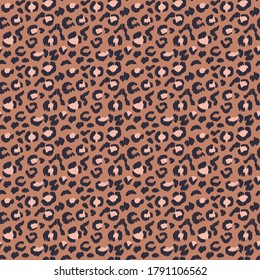 Leopard skin. Animal print. Texture with foil effect. Ikat geometric folklore ornament. Vector seamless pattern. Tribal ethnic texture.