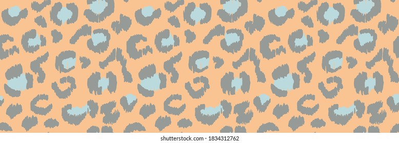 Leopard skin. Animal print. Texture with foil effect. Ikat geometric folklore ornament. Vector seamless pattern. Tribal ethnic texture.