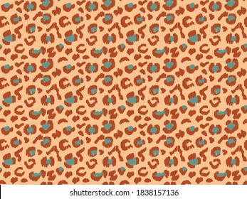 Leopard skin. Animal print. Texture with foil effect. Ikat geometric folklore ornament. Vector seamless pattern. Tribal ethnic texture.
