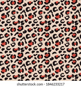 Leopard skin. Animal print. Texture with foil effect. Ikat geometric folklore ornament. Vector seamless pattern. Tribal ethnic texture.