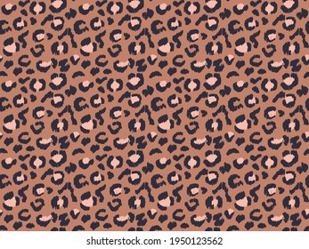 Leopard skin. Animal print. Texture with foil effect. Ikat geometric folklore ornament. Vector seamless pattern. Tribal ethnic texture.