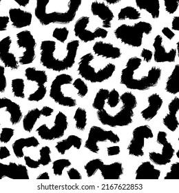 Leopard skin artwork imitation print. Vector seamless pattern
