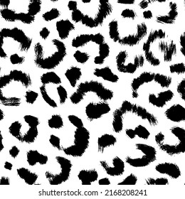 Leopard skin artwork imitation print. Vector seamless pattern