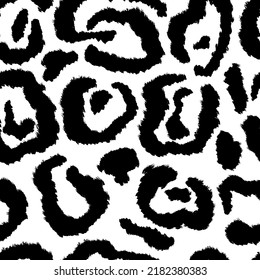 Leopard skin artwork imitation print. Vector seamless pattern