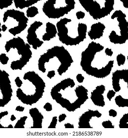 Leopard skin artwork imitation print. Vector seamless pattern