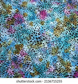 Color de fondo colorido de piel de leopardo patrón ininterrumpido