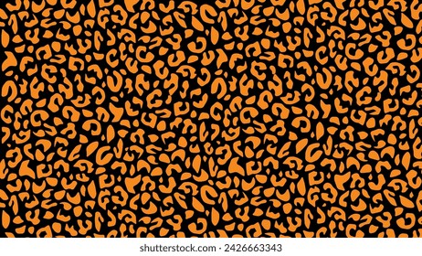 Leopard skin fur texture black and orange background	