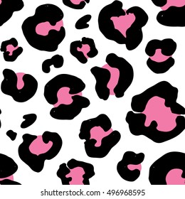 Leopard skin hand drawn. animal print drawing. Seamless Pattern. Vector Illustration