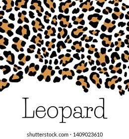 Leopard skin imitation. Leopard abstract pattern. Vector print. Realistic texture of animals. Black and mustard spots isolated on white background. May be applied to clothing, paper or cloth.