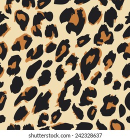 leopard skin patern. Repeating seamless vector animal background