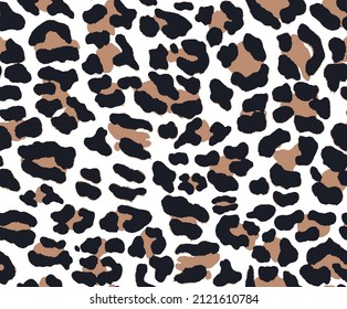 Leopard skin pattern, animal fur leather seamless design