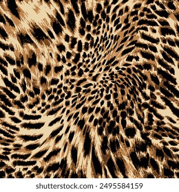 Patrón de piel de leopardo, diseño de movimiento abstracto de piel de animal