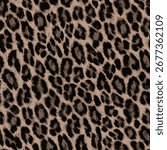 Leopard skin pattern, animal leather seamless design