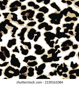 Leopard skin pattern, animal leather texture seamless design