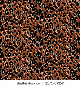 Patrón de piel de leopardo, diseño sin costuras de cuero animal
