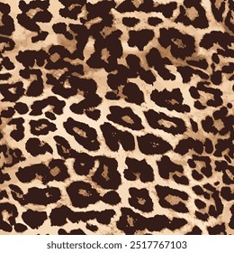 Padrão de pele de leopardo, design sem costura de couro animal