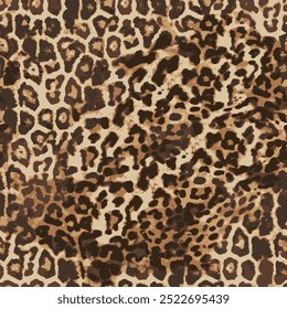 Patrón de piel de leopardo, diseño de cuero animal sin costuras