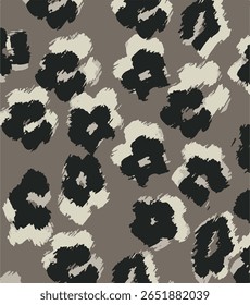 Leopard skin pattern, animal leather print painting seamless design