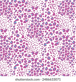 Leopardenmuster, Leder nahtloses Design. Handgezeichneter lebendiger roter Leopardenmuster-Hintergrund. Nettes und lustiges Safari-Design. Leopard-Vektorgrafik-Muster nahtloses Muster-Wilddesign für Textilien