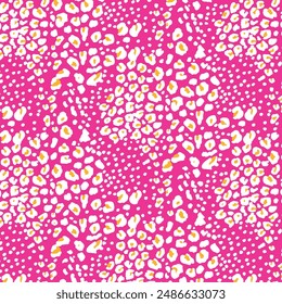Leopard skin pattern, animal leathern seamless design. Hand drawn vivid red leopard print background. Cute and fun safari design. leopard vector pattern seamless pattern wild design for textiles