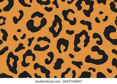 Leopard skin pattern, animal leathern seamless design vector illustration. Africa banner, poster with tribal pattern. Hands drawn vector illustration. Leopard skin pattern, animal leather