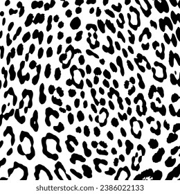 Patrón de piel de leopardo blanco y negro. Imagen monocromática base