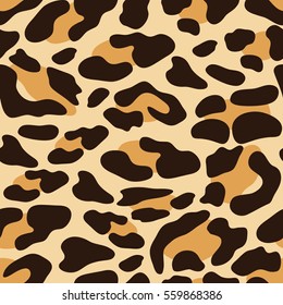 Leopard skin pattern. Seamless - leopard. Vector illustration