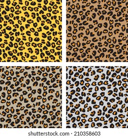 Leopard skin pattern texture closeup background.Vector illustration
