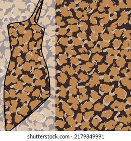 Leopard skin pattern texture, Fashionable print on women's top mockup. Wallpapers, print. Liberty style. Trendy design