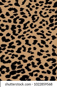 Leopard skin pattern vector, black pattern isolated.