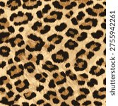 Leopard skin pattern, wild animal leather seamless design