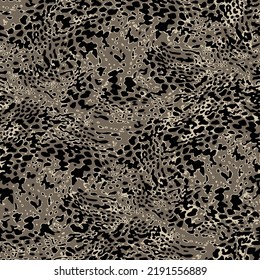 Leopard skin pattern, wild animal leather seamless design 