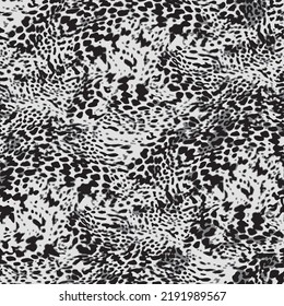 Leopard skin pattern, wild animal leather seamless design